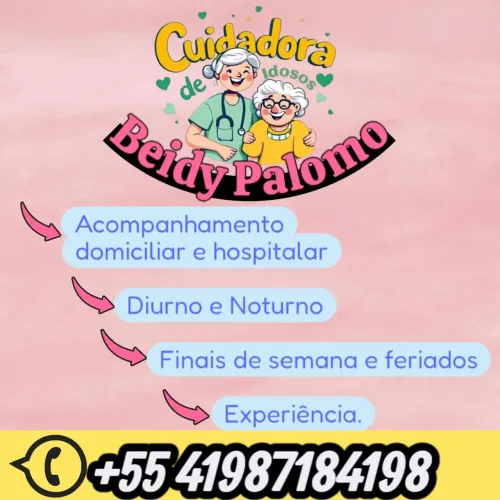 Sou cuidadora de idosos tenho disponibilidade de horário sou muito responsável 