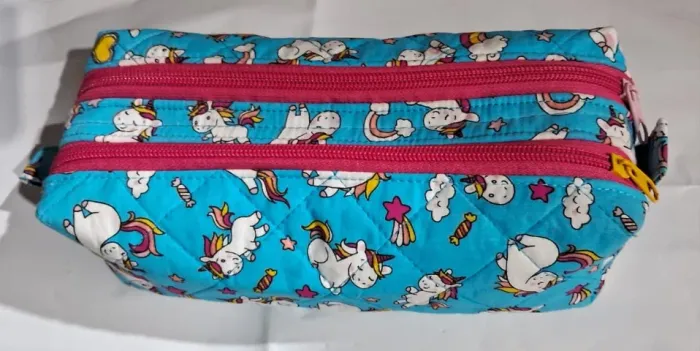 Vendo 03 Estojos Box Com 2 Zíperes Feitos Artesanalmente