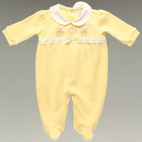 Roupa para bebê novo- Macacão Bebê menina amarelinho 3 a 6 meses M