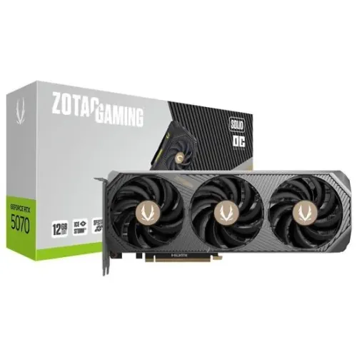 Placa de Vídeo Zotac GeForce RTX5070 Solid OC 12GB GDDR7 PCI-Express - Nova lacrada!