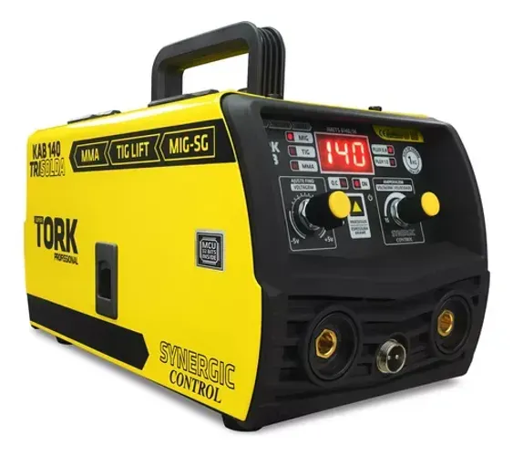 Maquina Solda Inversora Mig 140a Sem Gás 3 Em 1 Tig Eletrodo Cor Amarelo Frequência 50Hz /