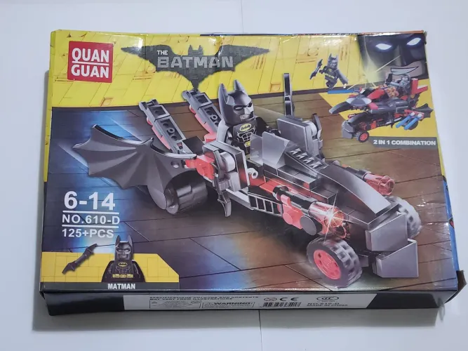 Boneco e carro Batman Batmóvel - Quan Guan - 125 Peças - compatível com lego