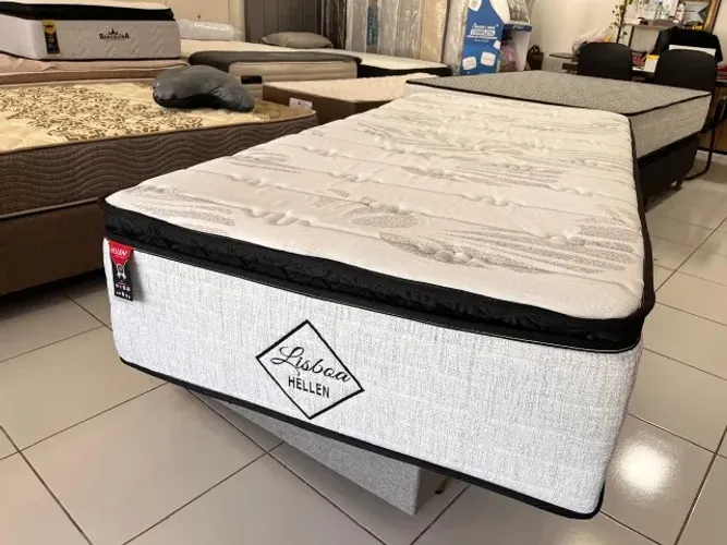 Colchão de Solteiro Novo Molas Ensacadas Com Pillow Conforto Médio Marca Hellen