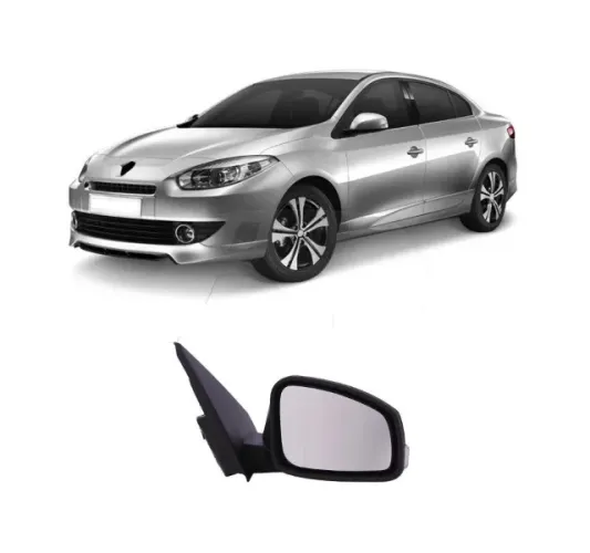 RETROVISOR RENAULT FLUENCE 2011/2018 ELETRICA EXTERNO PRETO LISO DIREITO COM PISCA E CAPA
