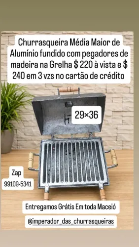 Churrasqueira Média Maior de Alumínio fundido 29×36