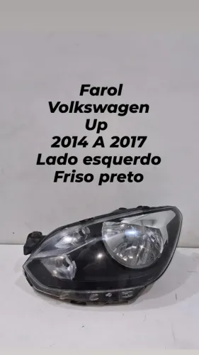 Farol Volkswagen UP 2014 2015 2016 2017 Lado Esquerdo Friso Preto