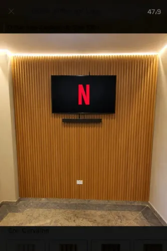 Painel Ripado Lâmina Madeira Ecológica Proteção Uv 2,90x16