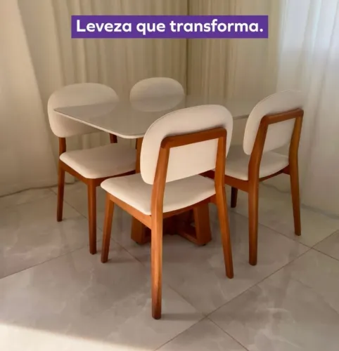 Mesa de Jantar com 4 cadeiras 1.20x80m