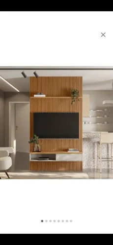 Painel Modular Ripado 1,40m com Nicho e Prateleira