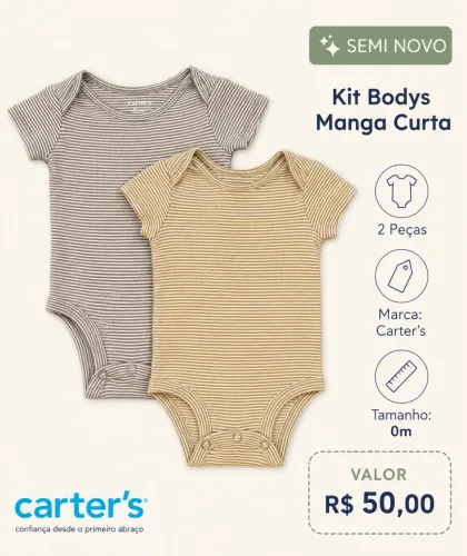 Kit Bodys Manga Curta CARTERS