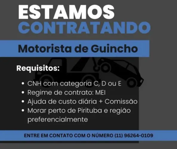 Motorista de Guincho Plataforma