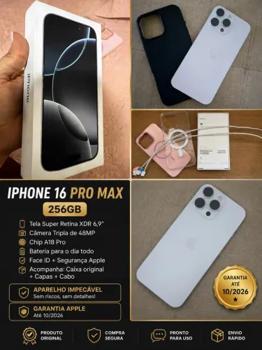 iPhone 16 pro Max 256 GB/ caixa/ garantia/ CF