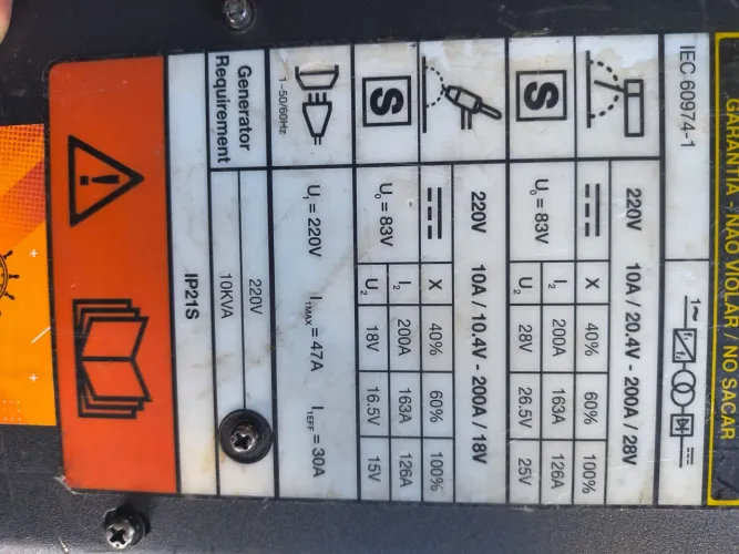 Máquina de solda Esab eletrodo