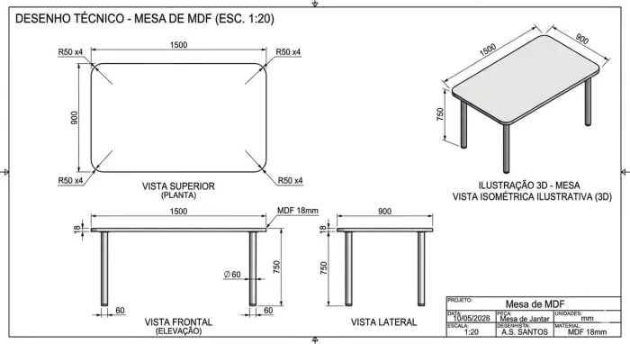 Faço Desenhos técnicos - AutoCAD e SolidWorks - Móveis 