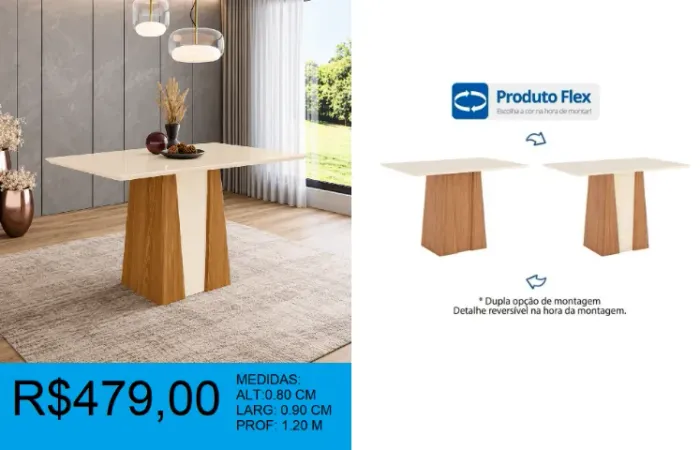 Mesa de 1.20 lançamento de alta linha - temos a pronta entrega
