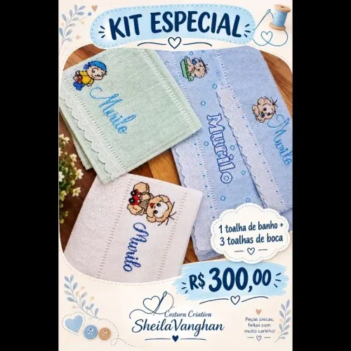 Kite de toalha de banho para bebe
