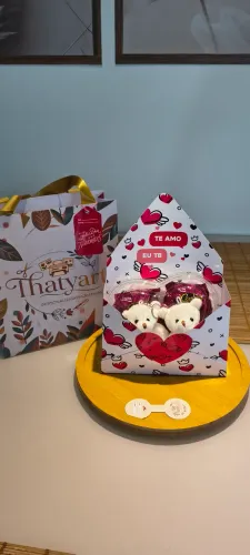 Caixa envelope Presente com urso e Bombons