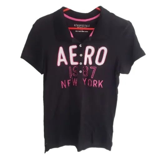 Camiseta Aéropostale 1987 Feminina Original Tamanho G Preta Importada