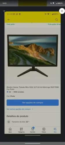 Monitor gamer tomate