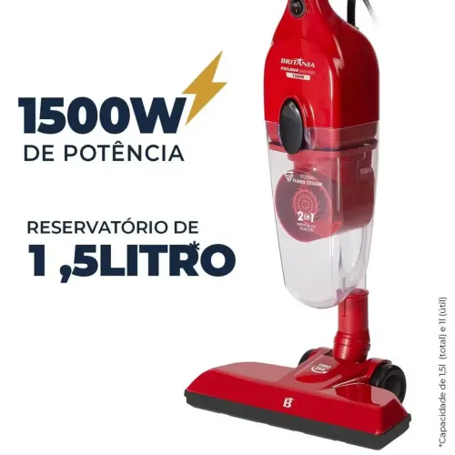 Aspirador Britânia 1500W Turbo Vertical Ciclone BAS1500V Lacrado