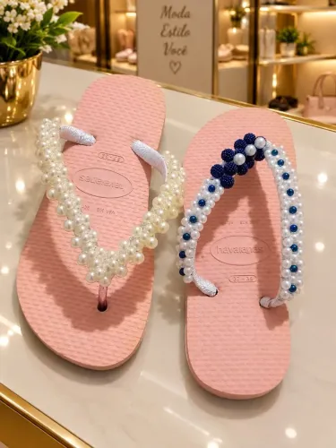 Tiras de sandália decorada