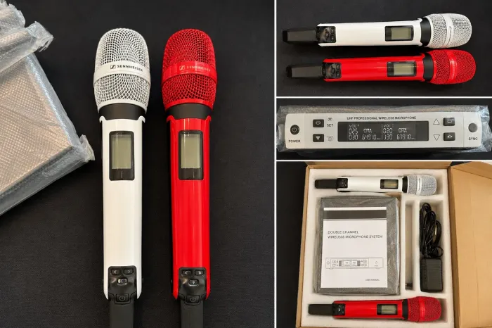 Microfone Original Sennheiser Mix Stage (duplo) branco e vermelho (NUNCA USADO)
