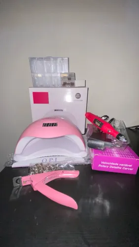 Kit Unhas Gel SUN5 48W LED UV com Broca, motor e Acessorios + brinds