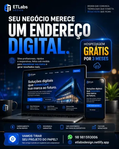 Criação de Sites Profissionais para Empresas + 3 Meses de Hospedagem Grátis