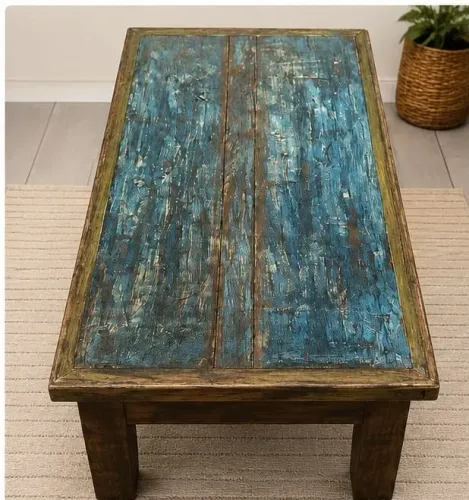 Mesa de Centro Rústica em Madeira - Estilo Demolição