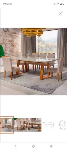 Conjunto de mesa de 6 lugares com 6 cadeiras a venda