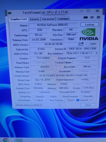 Nvidia Geforce 9800gt com defeito
