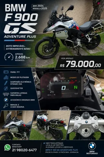 BMW F 900 GS Adventure Plus<br>Ano 2024 / Modelo 2025