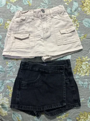 Kit 2 shorts jeans infantil tam 6