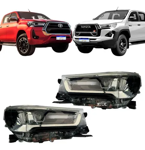 Farol Hilux Full Led 2021 2022 2023 2024 2026 Aro Cromado