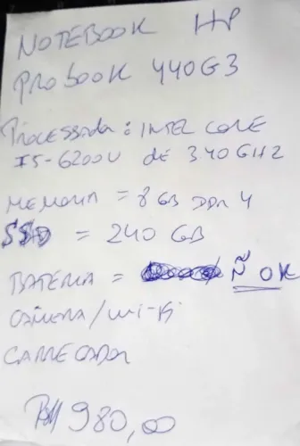 NOTE PROBOOK 440G3 - LER A DESCRIÇÃO