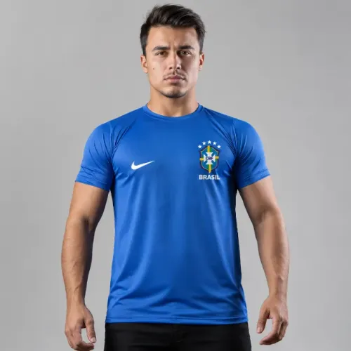 Camiseta Dry Basica, Azul Brasil