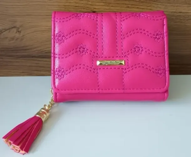 Carteira feminina rosa Baoluolan nova - entrega grátis