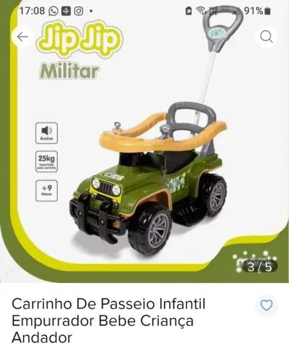 Carrinho de passeio infantil - Jeep