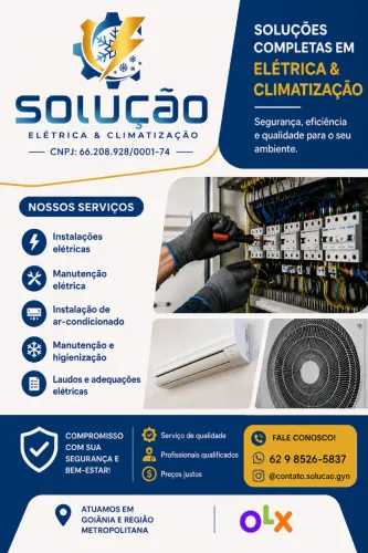 Instalação de Ar-Condicionado e Eletricista Profissional em Goiânia e região