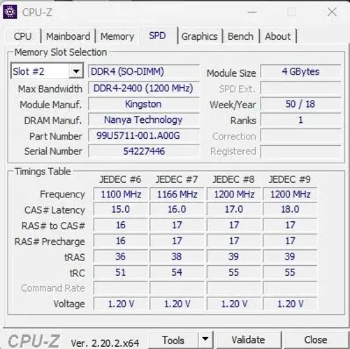 Memória DDR4 4GB Kingston so-dimm (notebook)