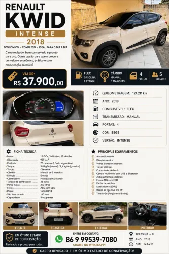 Renault Kwid Intense 1.0 Flex 12V 5P Mec. 2018