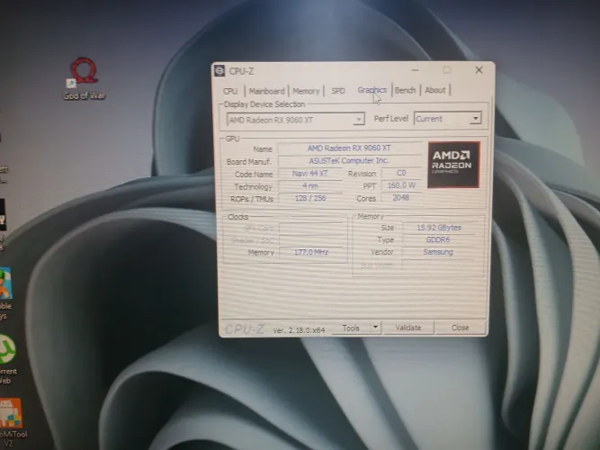 RX9060XT 16GB ASUS 16GB DUAL FAN