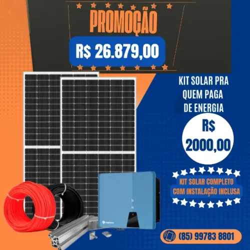 Energia Solar - Kit Solar Completo Para Geração de 2000 kWh Mês - Homologado e Instalado