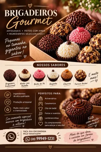 Brigadeiros Gourmet Artesanais para Festas e Encomendas