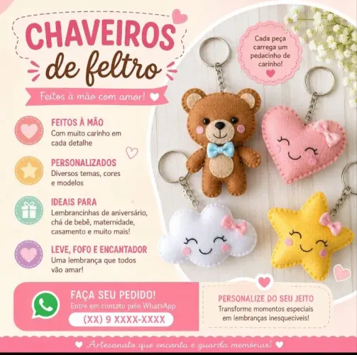 Chaveiros em feltro