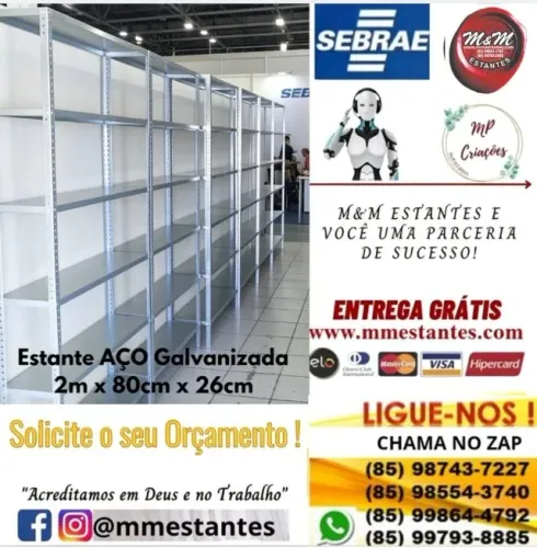 Prateleiras Galvanizadas de Aço com Entrega Grátis