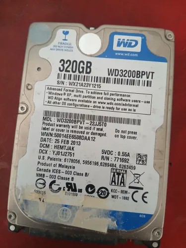 HD 320GB Western Digital - P/ Notebook, PS3, PS4 e Xbox 360