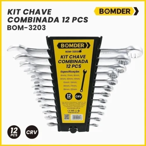Kit Chave Combinada 12 Peças Bomder BOM-3203