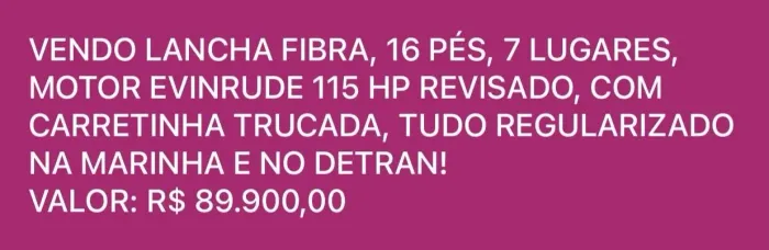Vendo lancha cobra canguru 