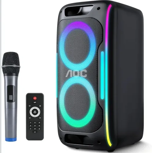 Caixa de som Bluetooth e karaoke AOC